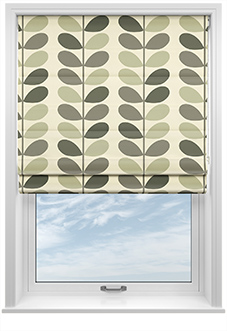Orla Kiely Multi Stem, Warm Grey - Twist&Fit Roman Blind